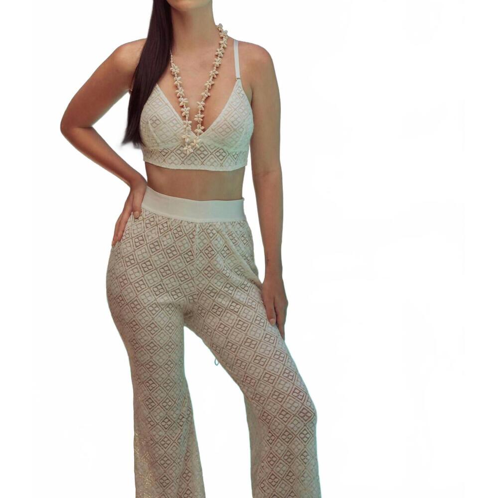 NEW KILO BRAVA geo lace bralette in shell white